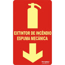 Placa Fotoluminescente Extintor Espuma Mecânica -  24x12cm( E5 ) - 10052