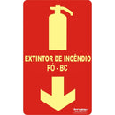 Placa Fotoluminescente Extintor Pó BC ( E5 ) - 24x12cm - 9313