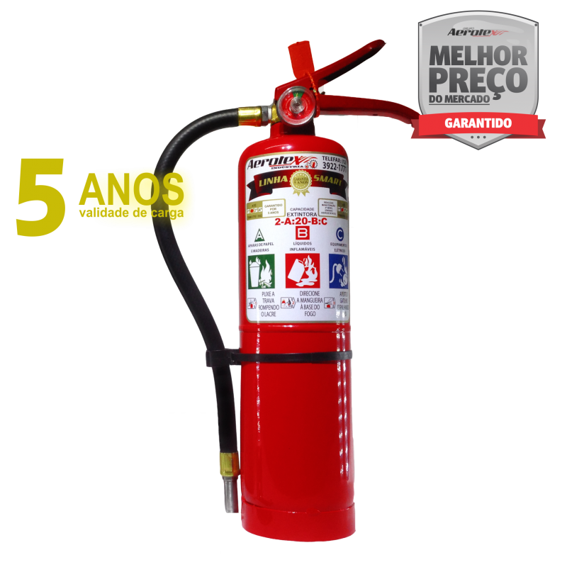 KIT Extintor Pó ABC SMART PORTÁTIL 2,5Kg VALIDADE 05 ANOS 2A 20BC 4029