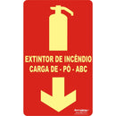 Placa Fotoluminescente Extintor Pó ABC - 24x12cm ( E5 ) - 9311