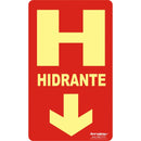 Placa Fotoluminescente Hidrante c/ Seta ( E8 ) - 24x12cm - 9316