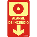 Placa Fotoluminescente Alarme c/ Seta ( E2 ) - 24x12cm - 9317