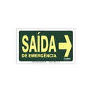 Placa Fotoluminescente Saída de Emergência Siga a Direita ( S22 ) 12x24cm - 9375