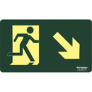 Placa Fotoluminescente Rota Fuga Inferior Diagonal Direita ( S6 ) 12 x 24 cm - 9338