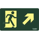 Placa Fotoluminescente Rota Fuga Superior Diagonal Direita ( S4 ) 12 x 24 cm - 9341