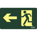 Placa Fotoluminescente Rota Fuga Sentido Esquerda ( S2 ) - 12cm X 24cm - 9324