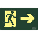 Placa Fotoluminescente Rota Fuga Sentido Direita ( S1 ) - 12x24cm - 9325