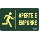 Placa Fotoluminescente Aperte Empurre ( S18 ) 12x 24 cm - 9333