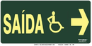 Placa Fotoluminescente Saída De Emergência p/ Deficientes a Direita ( S16 ) 15x30 CM- 9373