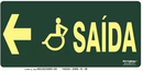 Placa Fotoluminescente Saída De Emergência p/ Deficientes a Esquerda ( S16 ) 15x30cm - 9374